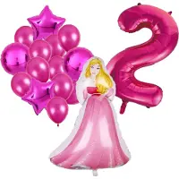 Amscan Doornroosje ballonnen pakket - 108x69cm - Folie Ballon - Prinses - Themafeest - 2 jaar - Verjaardag - Ballonnen - Versiering - Helium ballon