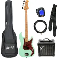 Fazley Basgitaar starterset Sunset Series Piranha 4 Surf Green