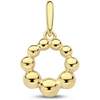 New Bling - 9NBG-0933 - 14K geelgouden hanger – O-vorm – met bolpatroon