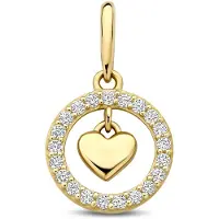 New Bling - 9NBG-0945 - 14K geelgouden hanger – O-vorm – met hartdetail