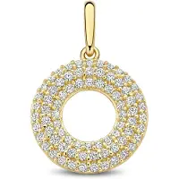 New Bling - 9NBG-0932 - 14K geelgouden hanger – O-vorm – met zirkonia
