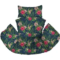 Ferocity - Hangstoel Kussen XXL - Hangstoelkussen - Tuincocon Kussen - Schommelkussen - Polyester - Palm Bloemen
