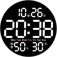 LONGZIMING -Moderne LED Wandklok 25 cm – Elegant– Stijlvol– Multifunctioneel– Timer & Countdown– Duidelijk Display– Twee Alarmen–Wit