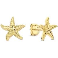 New Bling - 9NBG-0890 - 14K geelgouden Oorknoppen – Zeester – Dames Oorbellen