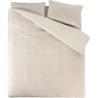 Sleeptime Teddy dekbedovertrek onderkant microvezel - Chevron - crème - 1-persoons