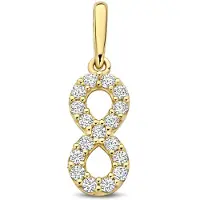 New Bling - 9NBG-0936 - 14K geelgouden hanger – infinity symbool – met zirkonia