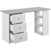 En.casa Bureau Lemberg met 3 lades 120x49x72 cm wit en lichtgrijs