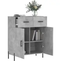 vidaXL Dressoir 69,5x34x90 cm bewerkt hout betongrijs