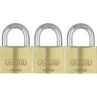 ABUS -set van 3 gelijksluitende messing hangsloten 45/40
