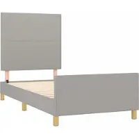 vidaXL Bedframe zonder matras 90x200 cm stof lichtgrijs