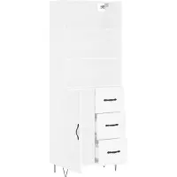 vidaXL Hoge kast 69,5x34x180 cm bewerkt hout wit