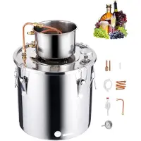 Vevor Alcohol Distiller 30 L RVS Water Alcohol Distiller met Koperen Spoel