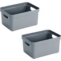 Sunware Opbergbox Sigma - 6x stuks - kunststof - blauw - 5 liter - Opbergbakken/opbergers - 25,2 x 18 x 12,2 cm