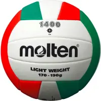 Molten V5C1400 volleyball, wit/groen/rood, 210 gram
