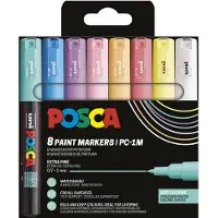 Posca PC-1MC acrylmarkerset pastel (0,7 - 1 mm kegelpunt) 8 stuks