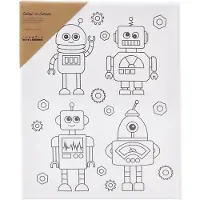 Creativ Company Schildercanvas met print Robots 24x30 cm