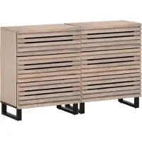 vidaXL Dressoirs 2 st 60x34x75 cm massief mangohout