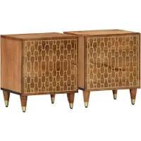 vidaXL Nachtkastjes 2 st 40x33x46 cm massief mangohout