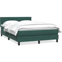 vidaXL Boxspring met matras fluweel donkergroen 160x220 cm