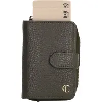 Charm London Washington Creditcard etui - Pasjeshouder - Creditcardhouder - RFID - Bescherming - Muntgeld - Briefgeld - Leren Dames Tas - Donkergroen