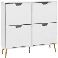 HOMCOM Klapbare schoenenkast - Spaanplaat - 95x26x95cm - Wit