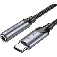 Vention BGMHF USB-C M naar 3,5 mm jack-adapter 1 m (grijs)