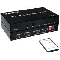 Dolphix HDMI schakelaar/splitter 2 naar 2 met audio extractor - HDMI2.0 (4K 60Hz)