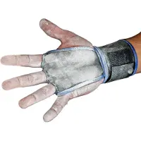 JerkFit Wodies 2-in-1 Wrist Wraps – Handgrepen met polssteun – Volledige palmbescherming – Voor gewichtheffen, WODs, calisthenics & gymnastiek – Blauw – Maat S