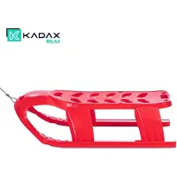 Kadax Kinderslee, plastic slee met stalen glijders, kunststof slee met trekkoord en handgreep, sneeuwglijder met comfortabele pasvorm, bobslee voor kinderen (kunststof rood)