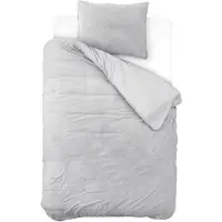 Sleeptime Teddy dekbedovertrek onderkant microvezel - grijs - 1-persoons (140x220 + 60x70cm)