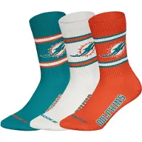 NFL Sokken ' NFL Miami Dolphins Crew ' blauw / turquoise / oranje / wit