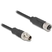 DeLOCK M12 8-pins X-gecodeerde industriële netwerk verlengkabel | CAT5e | PVC | 1 meter