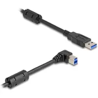DeLOCK USB-A - USB-B haaks (rechts) kabel | USB3.0 5 Gbps | 10W | zwart | 3 meter