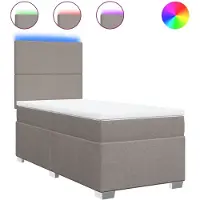 vidaXL Boxspring met matras stof taupe 90x200 cm