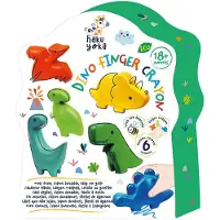 Haku YOKA Waskrijtjes Dino - 6 Stuks - Bevat 10% Bijenwas - Vingerpopjes - 18 Maanden
