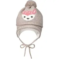 Maximo - Mini Girl-Mütze Intarsia Reh - Muts 43-45 cm, grijs