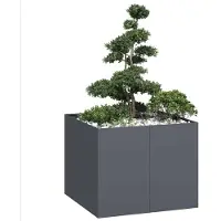 vidaXL Plantenbak 100x100x80 cm staal antracietkleurig