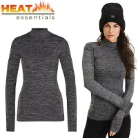 Heat Essentials - Premium Thermo Ondergoed Dames - ThermoShirt Dames - Zwart - M - Thermokleding Dames - Thermo Shirt Dames Lange Mouw