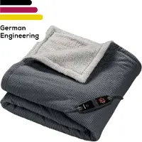 Beurer Elektrische Deken Premium - Warmtedeken - 1 persoons 180x130cm - BSS (Safety System) - Corduroy - Grijs - 3 Jaar Garantie