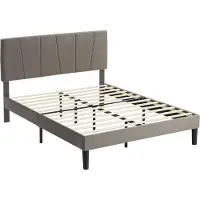HOMCOM -Bedframe-Metaal-150x198x120cm-Grijs