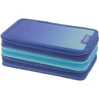 Herlitz 300001560, etui voor scholieren, model TriCase "Dip Dye Blue", 31-delig