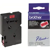 Brother TC-401 'extreme' tape zwart op rood 12 mm (origineel)