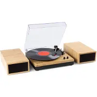 Fenton RP165L retro platenspeler met Bluetooth en speakers - Hout