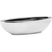 Polnix Moderne keramische Bloempot schaal Grijs 40x14x11 cm