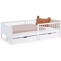 Homestyle4u Kinderbed - 90x200 cm - met lattenbodem - 2 bedladen - Wit