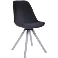 CLP Troyes Eetkamerstoel - Rond frame - Fluweel wit zwart