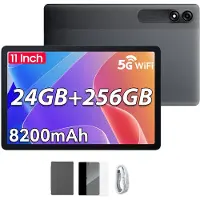 Blackview Tab 9 WiFi - Tablet - 24GB RAM - 256GB ROM - 8200mAh - 10.95 inch - Android 15 - Bluetooth 5.0 - Octa core - Grijs