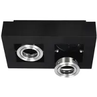 EDO OSMIN RIM 2 Schwarz Silber, vierkante inbouwspots met dubbele lampen, zwart mat, met verwisselbare ring, artikelnummer EDO777681, artikelnummer