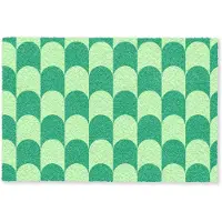 MuchoWow Deurmat 60x40 cm - Droogloopmat Bogen - Groen - Gestapeld - Mat voor binnen - Schoonloopmat - Deurmatten met print - Inloopmat