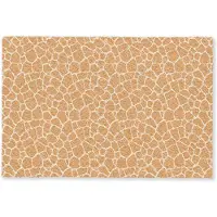 MuchoWow Deurmat 60x40 cm - Droogloopmat Giraf - Oranje - Patroon - Mat voor binnen - Schoonloopmat - Deurmatten met print - Inloopmat
